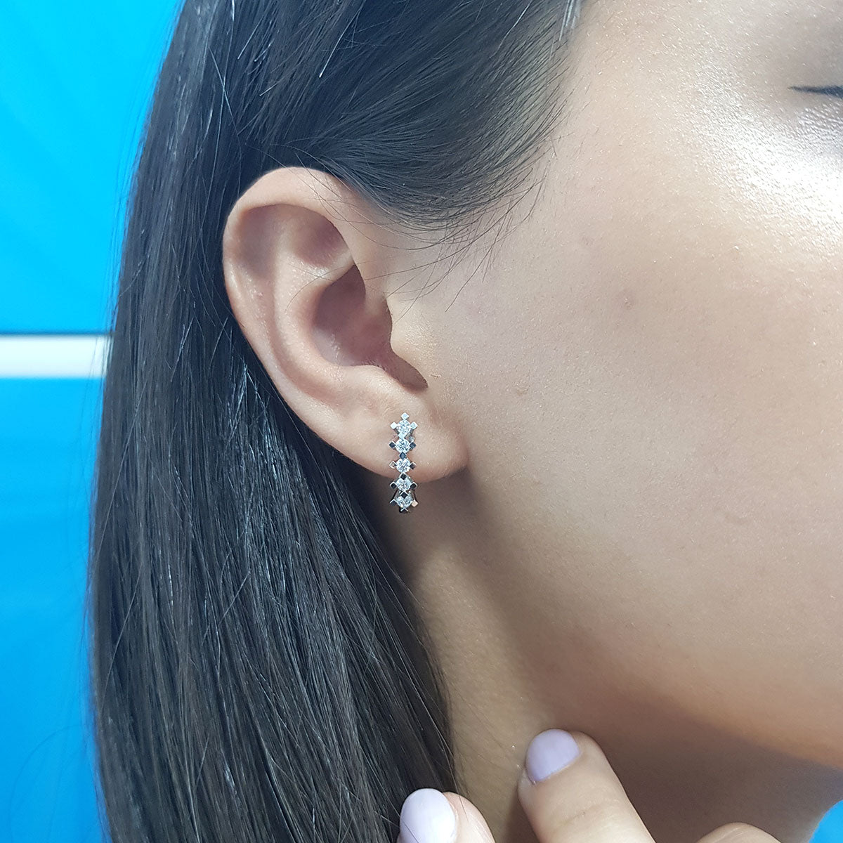 Diamond Medos Hoop Earrings