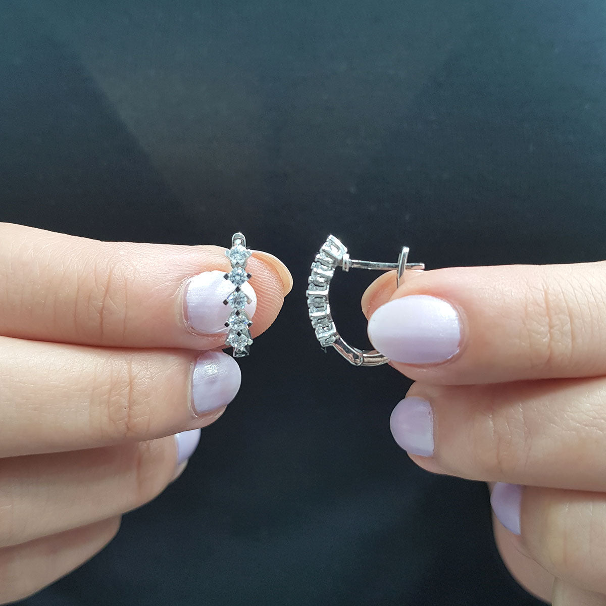 Diamond Lotus Hoop Earrings