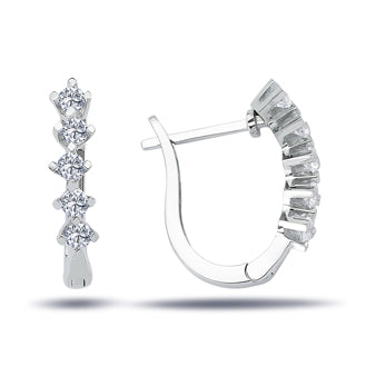 Diamond Lotus Hoop Earrings
