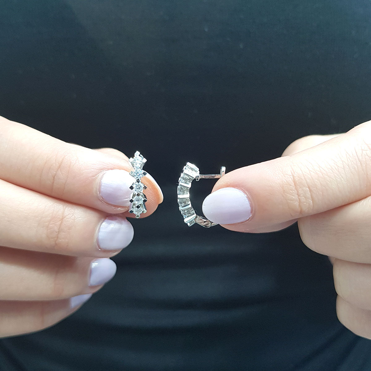 Diamond Parrot Hoop Earrings