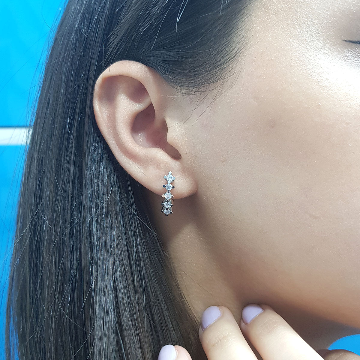 Diamond Parrot Hoop Earrings