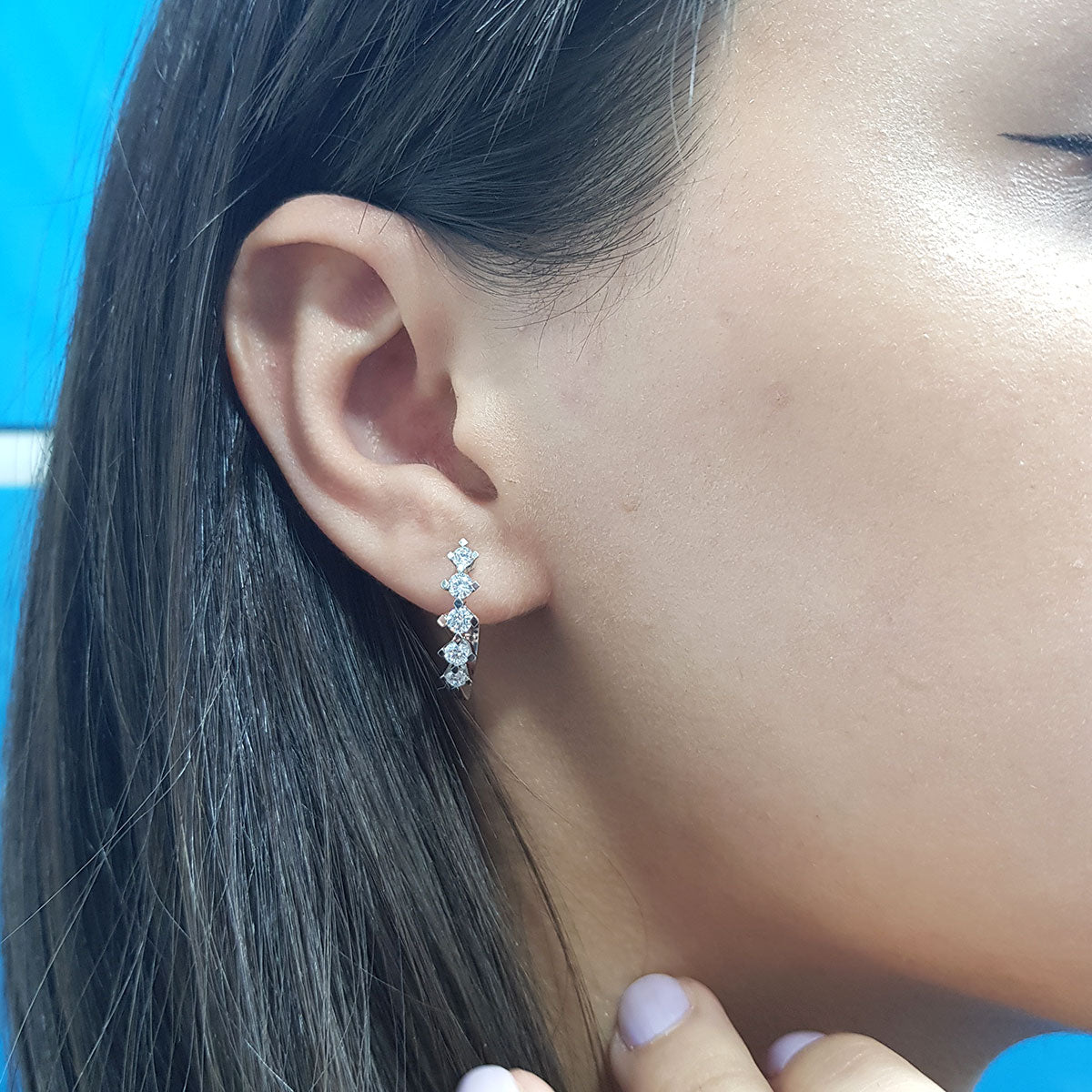 Diamond Alal Hoop Earrings