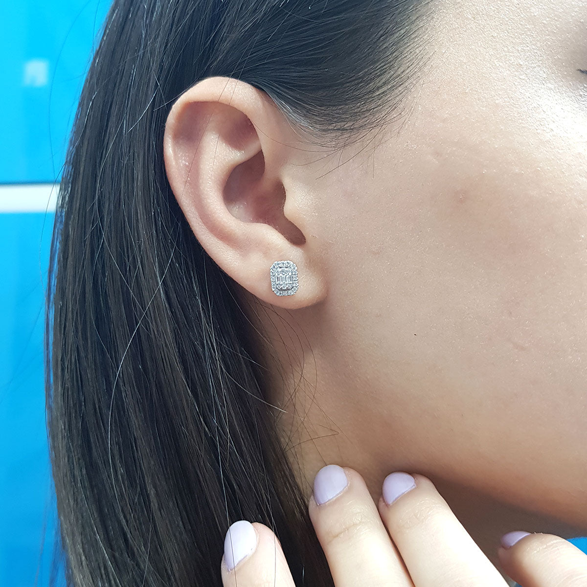 0.33 Carat Baguette Diamond Earrings