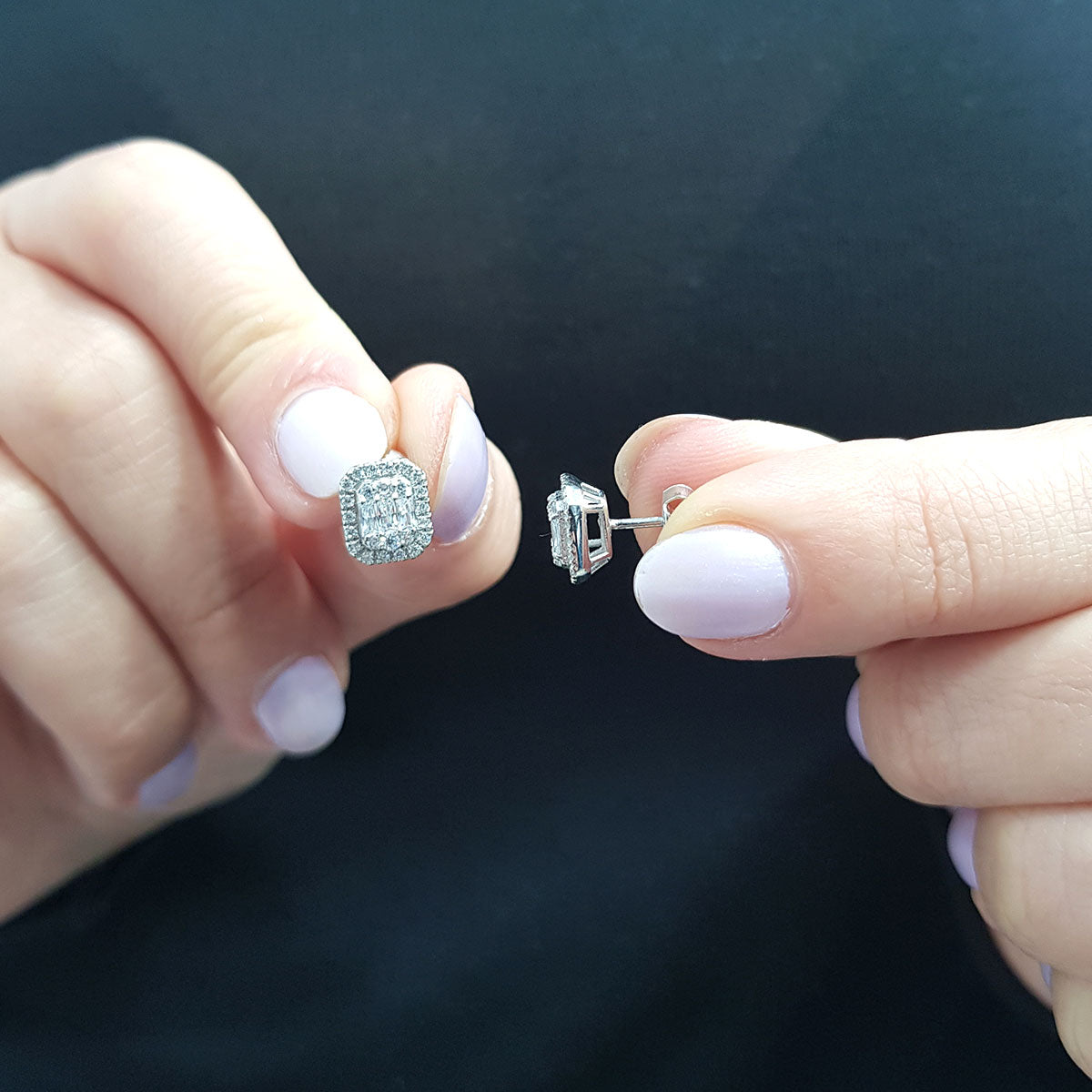 0.53 Carat Baguette Diamond Earrings