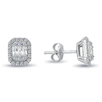 0.53 Carat Baguette Diamond Earrings