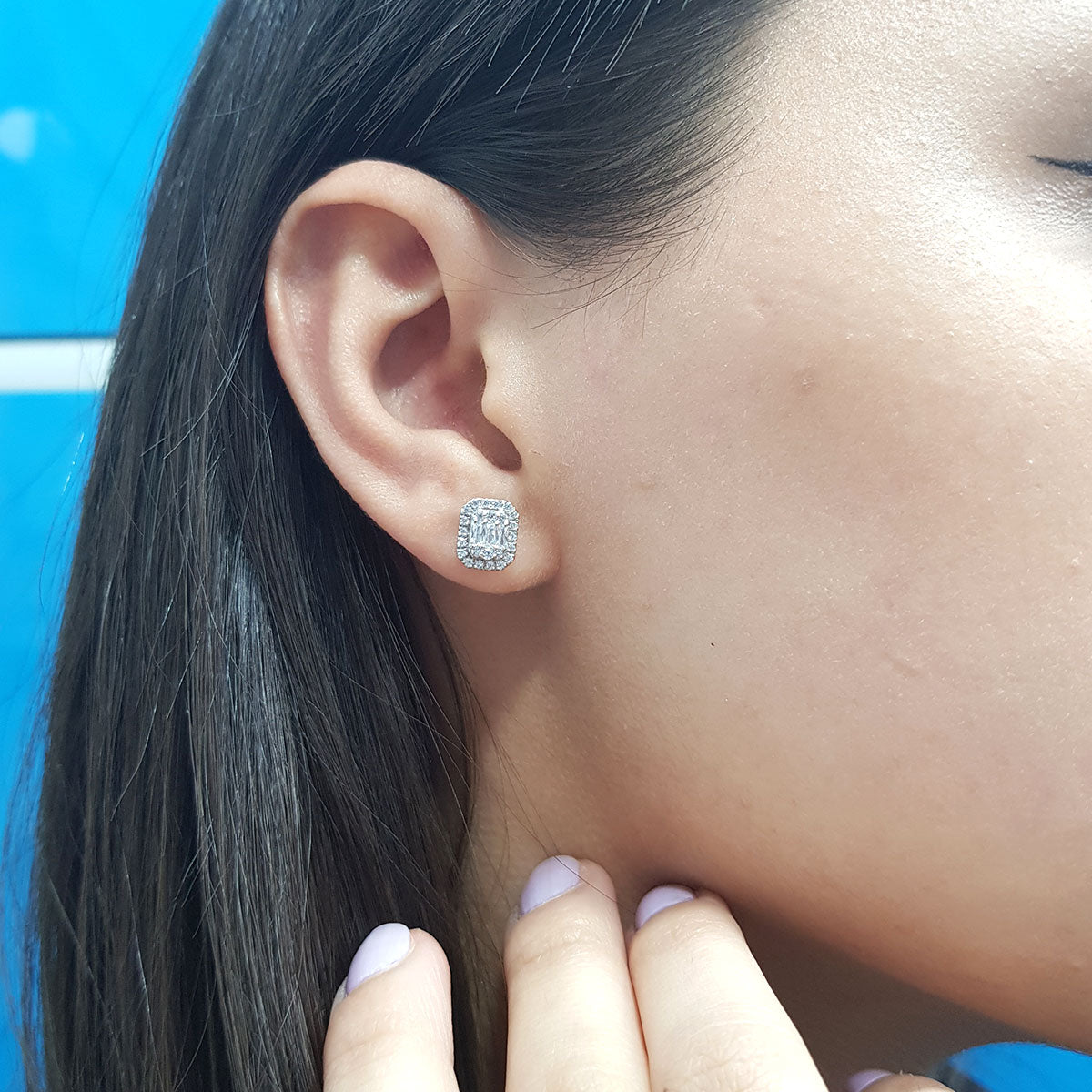 0.53 Carat Baguette Diamond Earrings