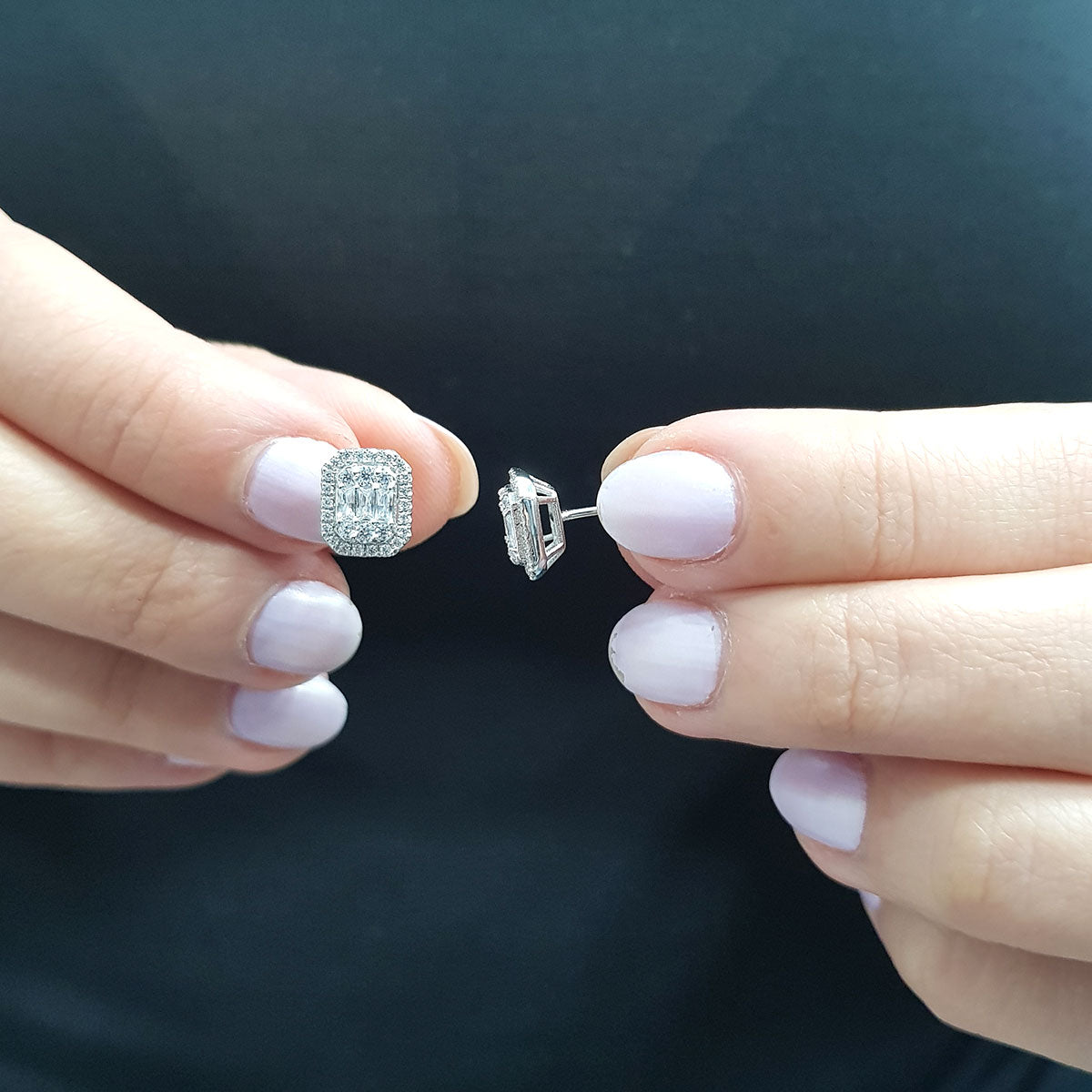 0.87 Carat Baguette Diamond Earrings