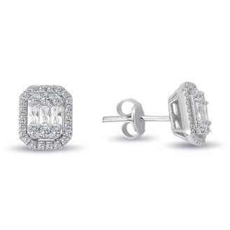 0.87 Carat Baguette Diamond Earrings