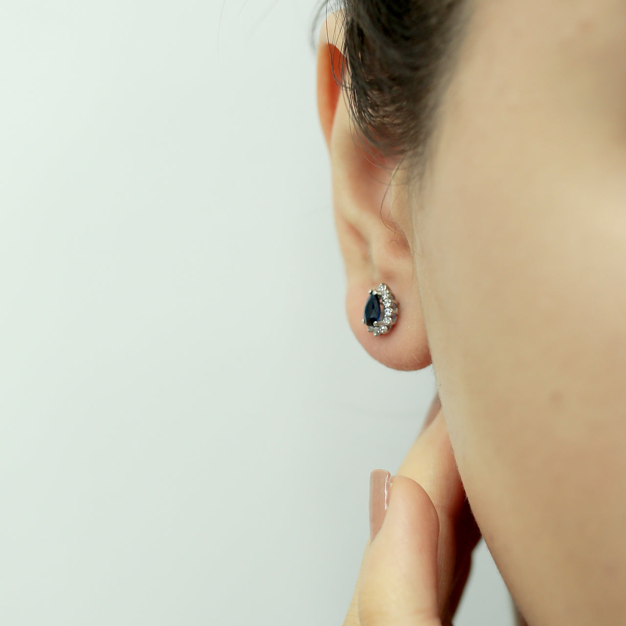 Diamond Teardrop Sapphire Entourage Earrings