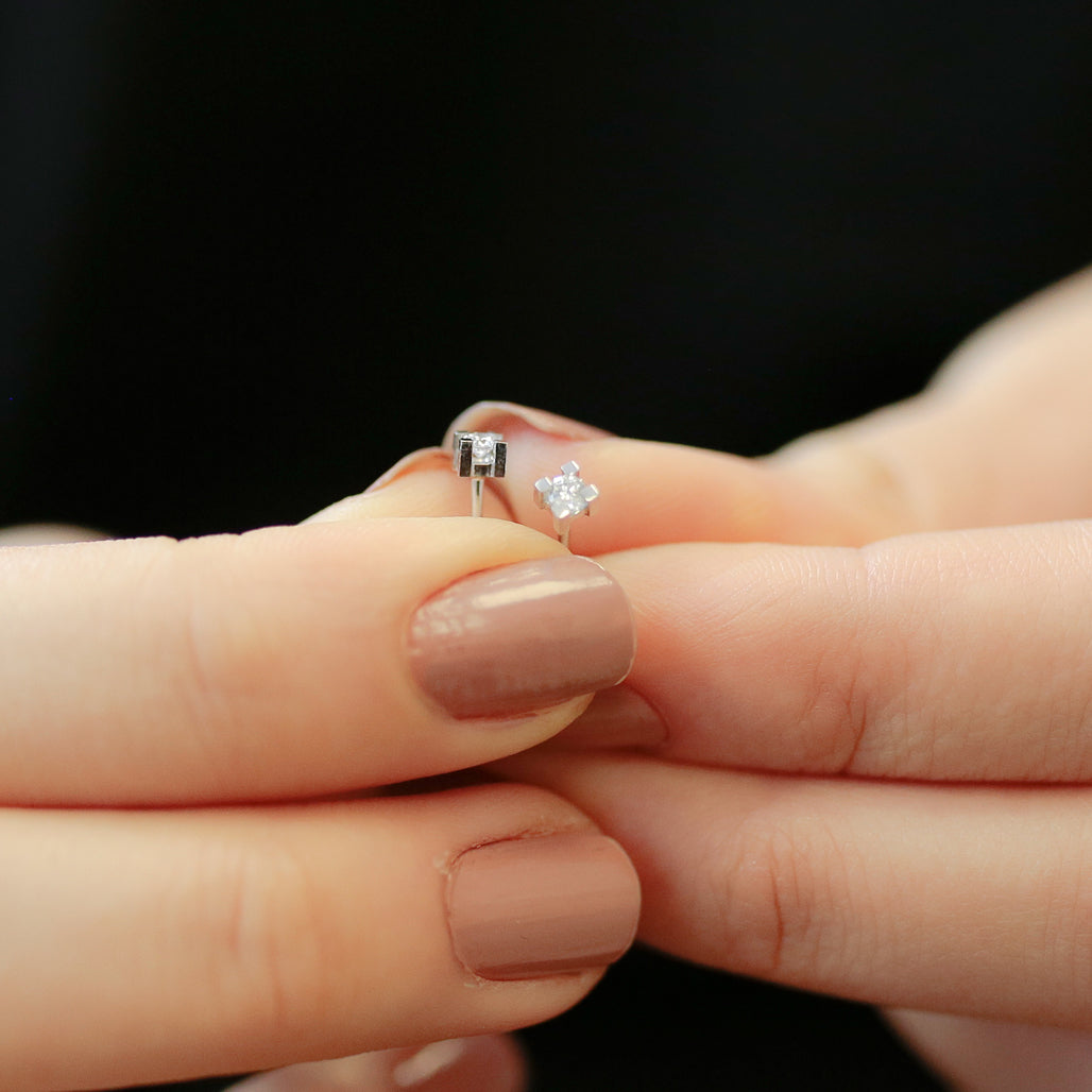 0.16 Carat Diamond Solitaire Earrings