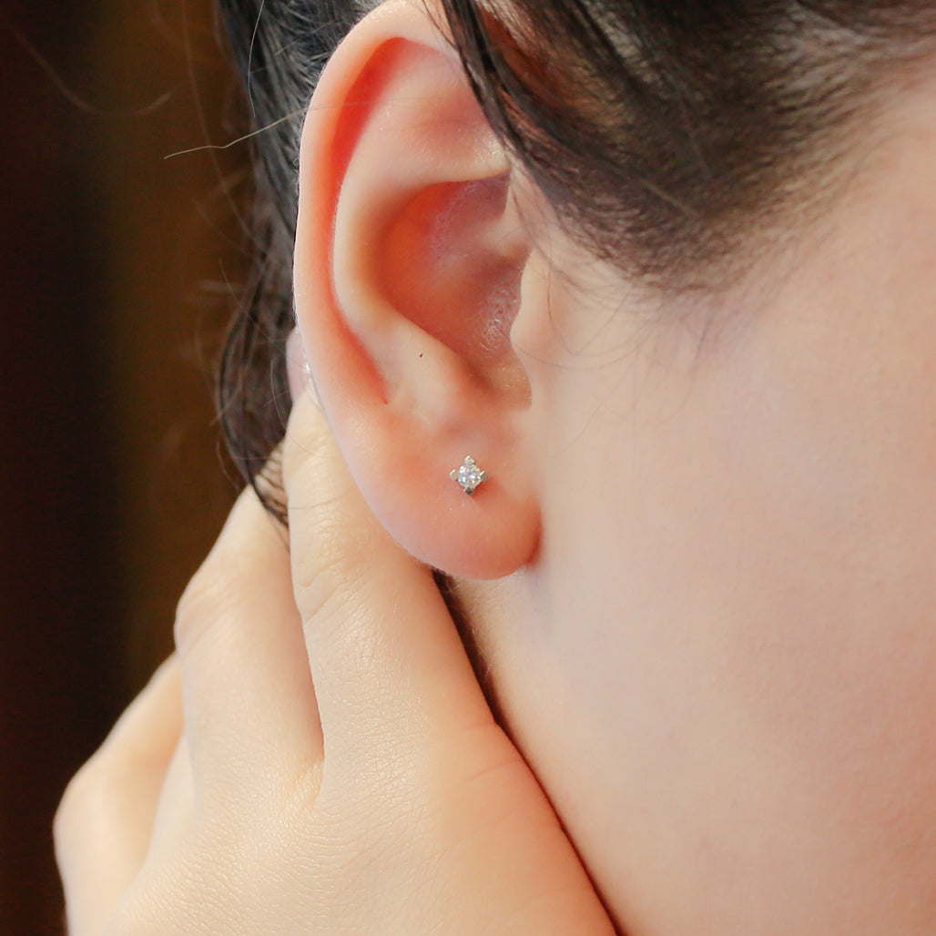 0.16 Carat Diamond Solitaire Earrings