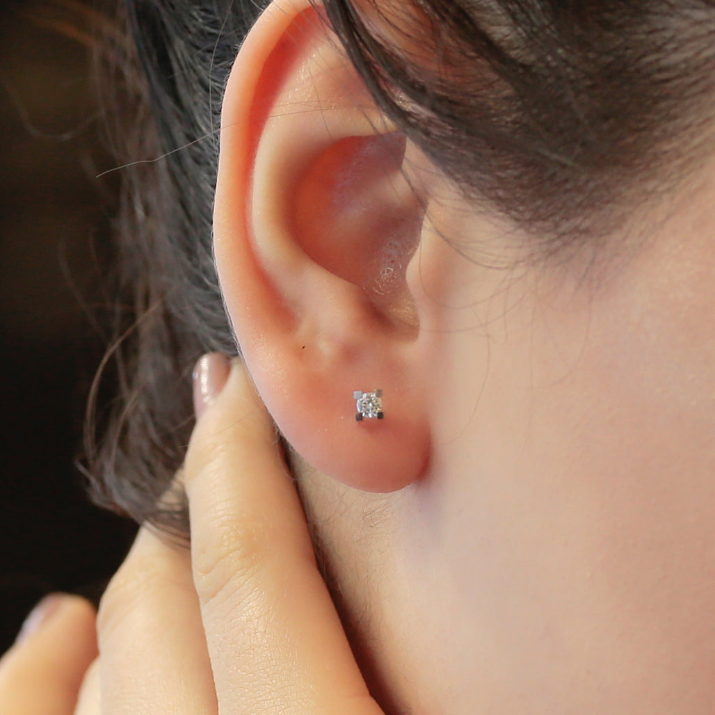0.22 Carat Diamond Solitaire Earrings