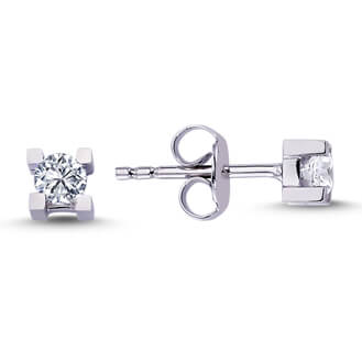 0.26 Carat Diamond Solitaire Earrings