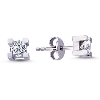 0.54 Carat Diamond Solitaire Earrings
