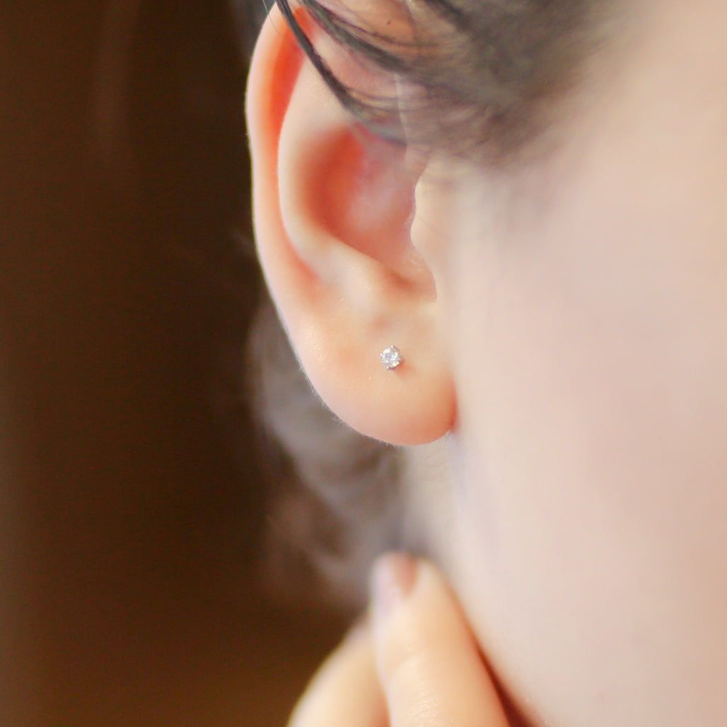 0.12 Carat Diamond Solitaire Earrings