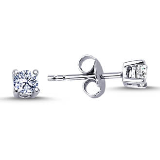 0.34 Carat Diamond Solitaire Earrings