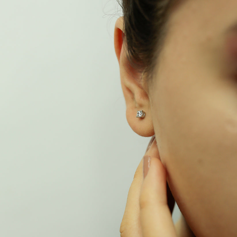 0.34 Carat Diamond Solitaire Earrings