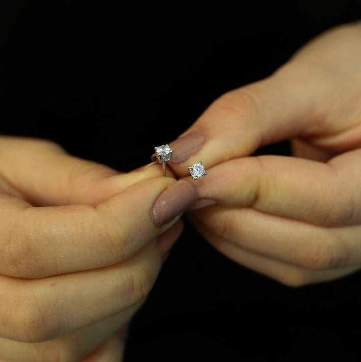 0.48 Carat Diamond Solitaire Earrings