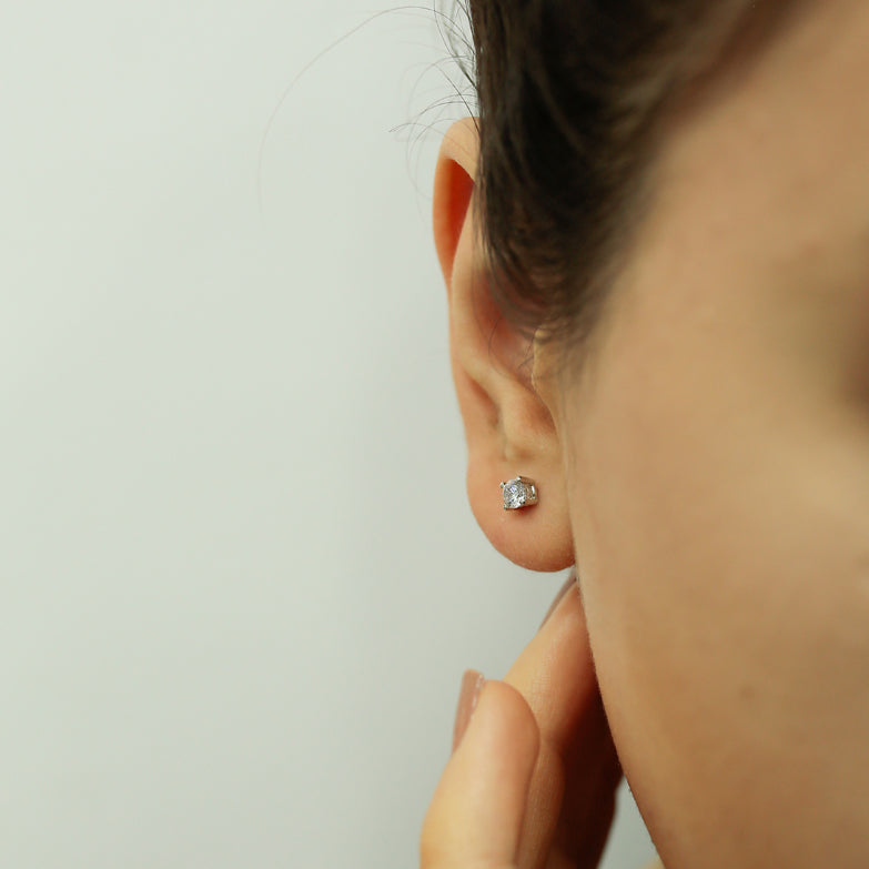 0.48 Carat Diamond Solitaire Earrings