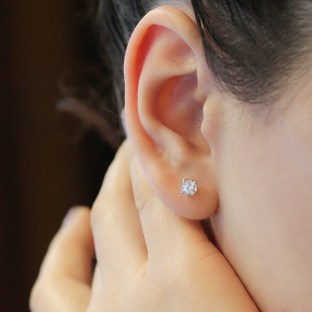 0.62 Carat Diamond Solitaire Earrings