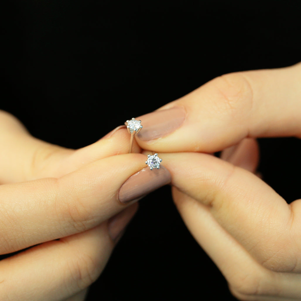 0.28 Carat Diamond Solitaire Earrings