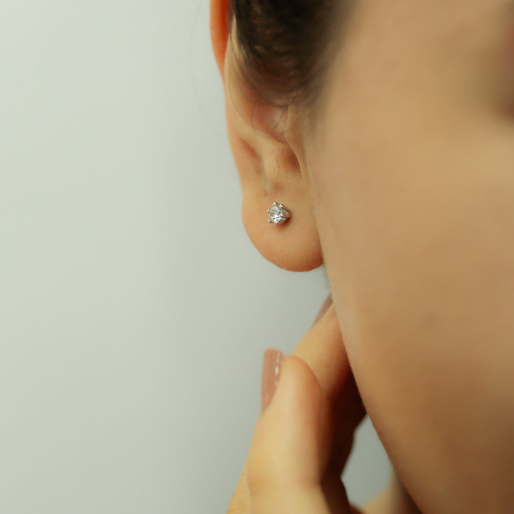 0.28 Carat Diamond Solitaire Earrings