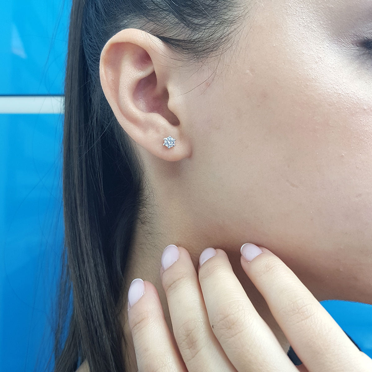 G Color 0.48 Carat Diamond Solitaire Earrings