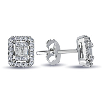 0.31 Carat Baguette Diamond Earrings