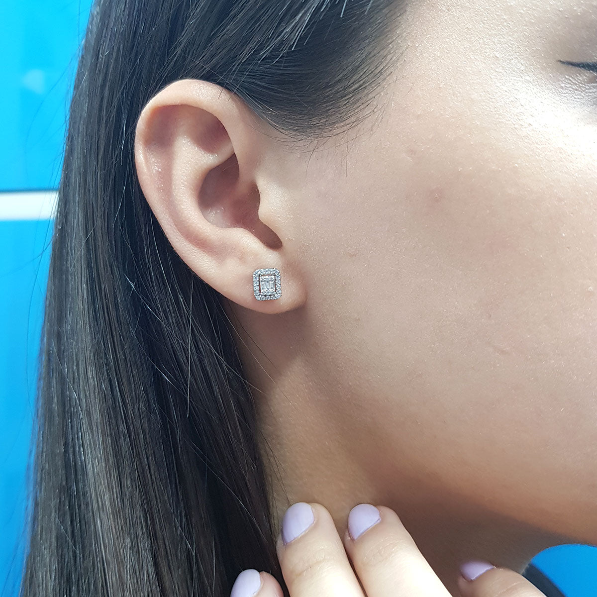 0.31 Carat Baguette Diamond Earrings