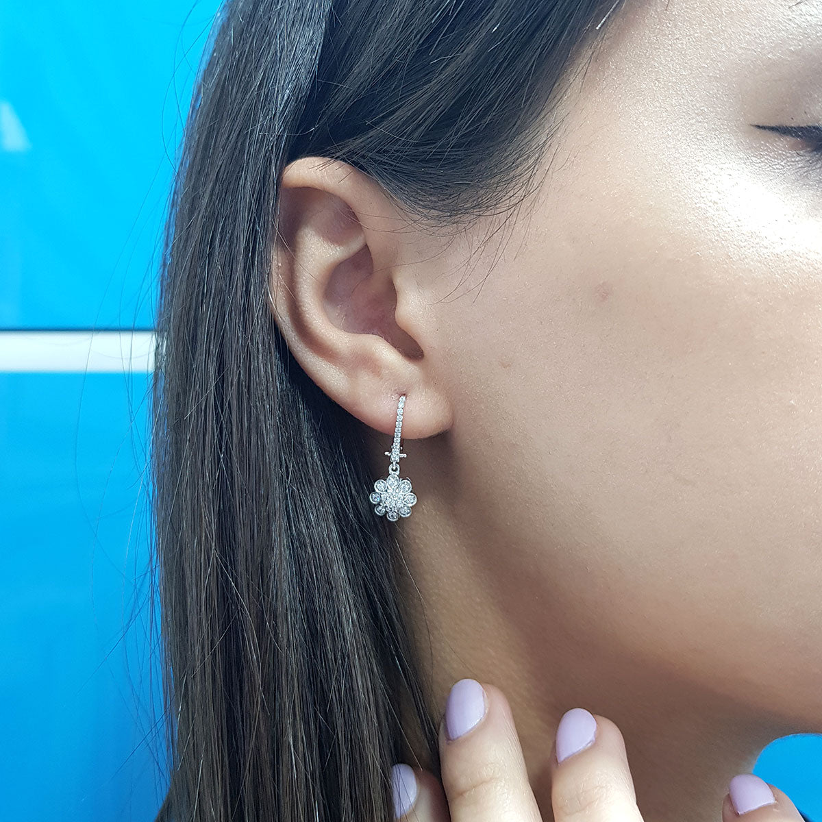 Diamond Daisy Earrings