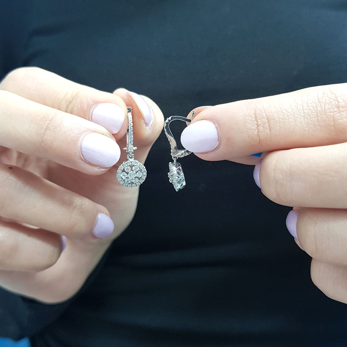 Diamond Flower Embellished Earrings