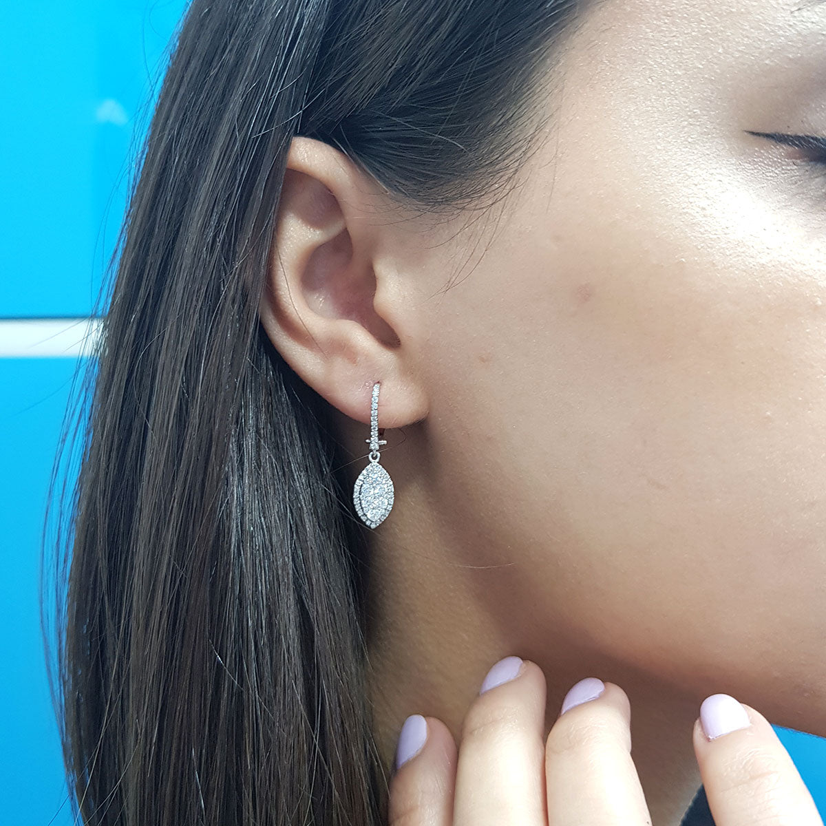 Diamond Evil Eye Earrings