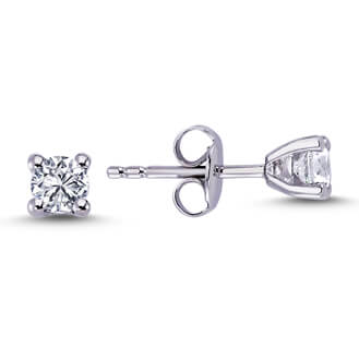 0.42 Carat Diamond Solitaire Earrings