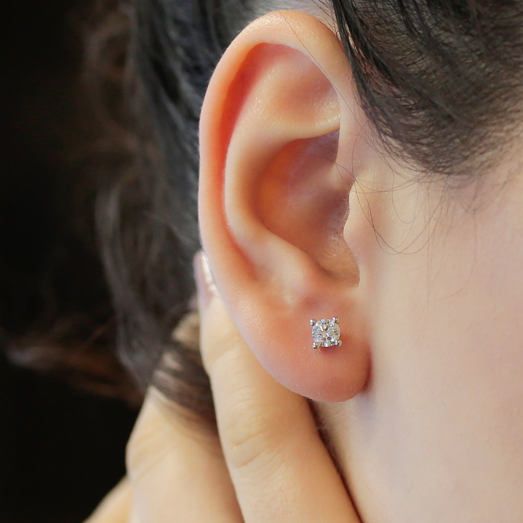 0.64 Carat Diamond Solitaire Earrings