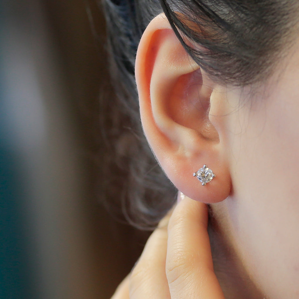 1.02 Carat Diamond Solitaire Earrings