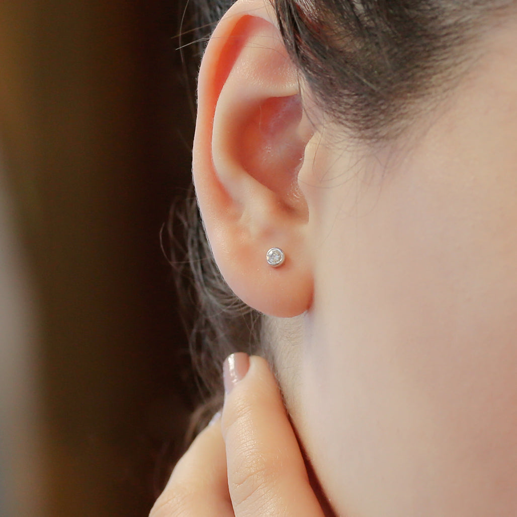 0.14 Carat Diamond Solitaire Earrings