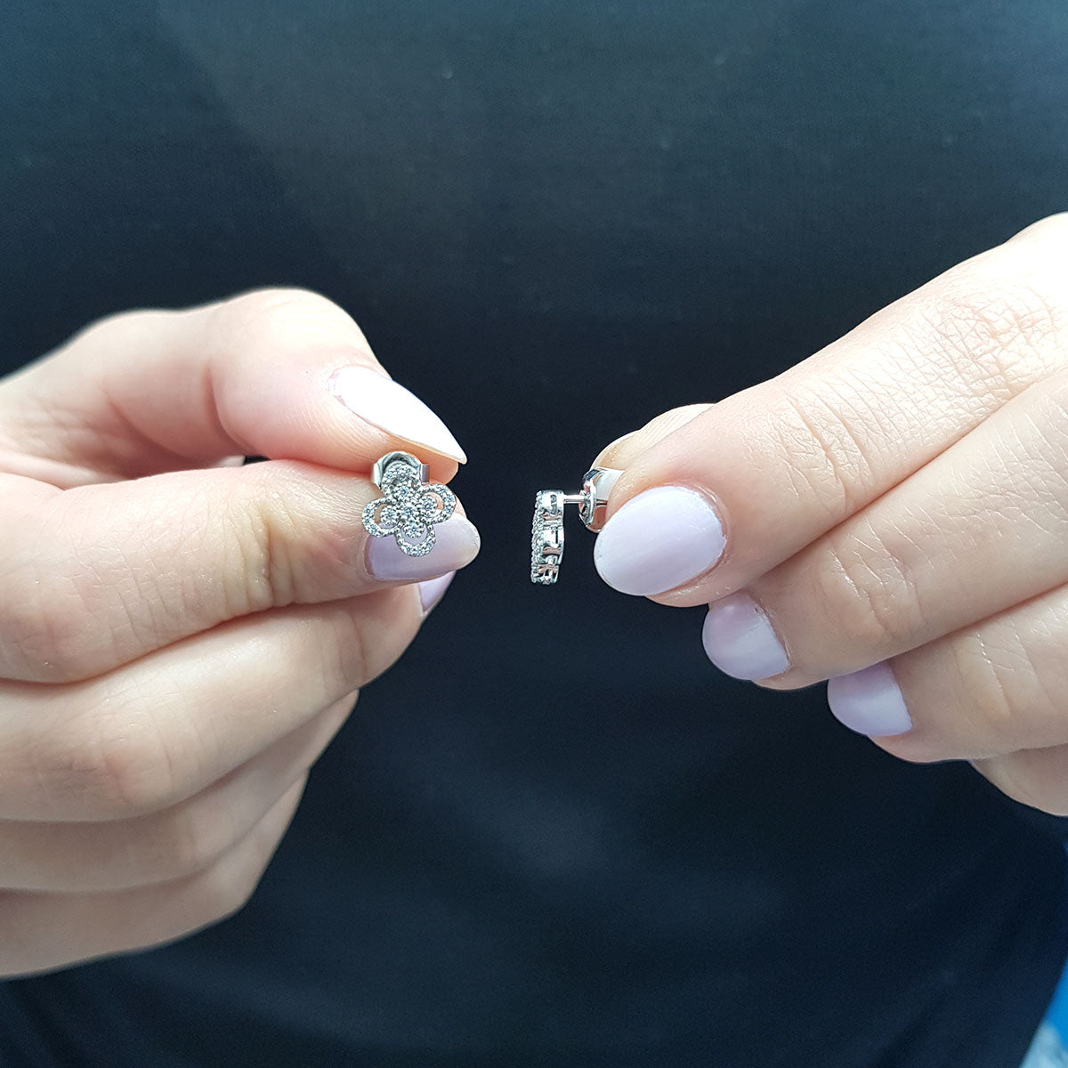 Diamond Four-Leaf Clover Earrings