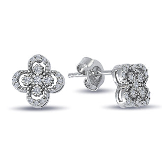 Diamond Four-Leaf Clover Earrings