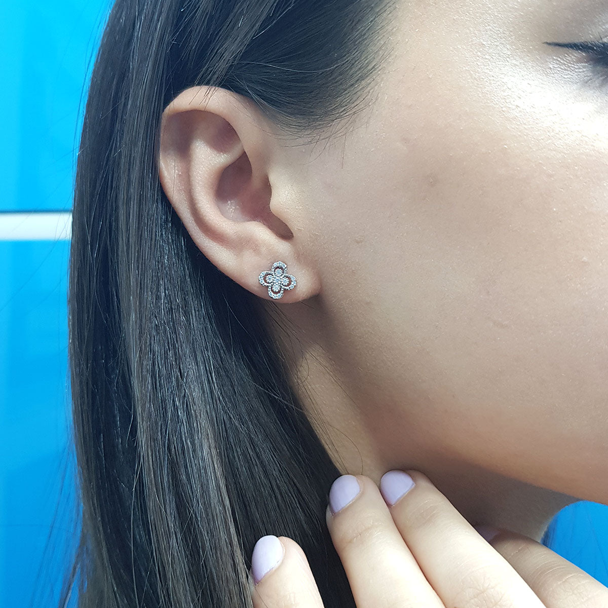 Diamond Four-Leaf Clover Earrings