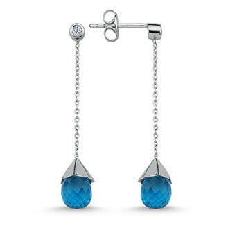 Teardrop Topaz Stone Dangle Earrings