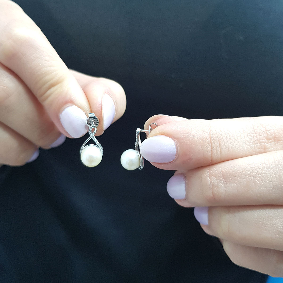 Diamond Pearl Earrings