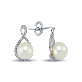 Diamond Pearl Earrings