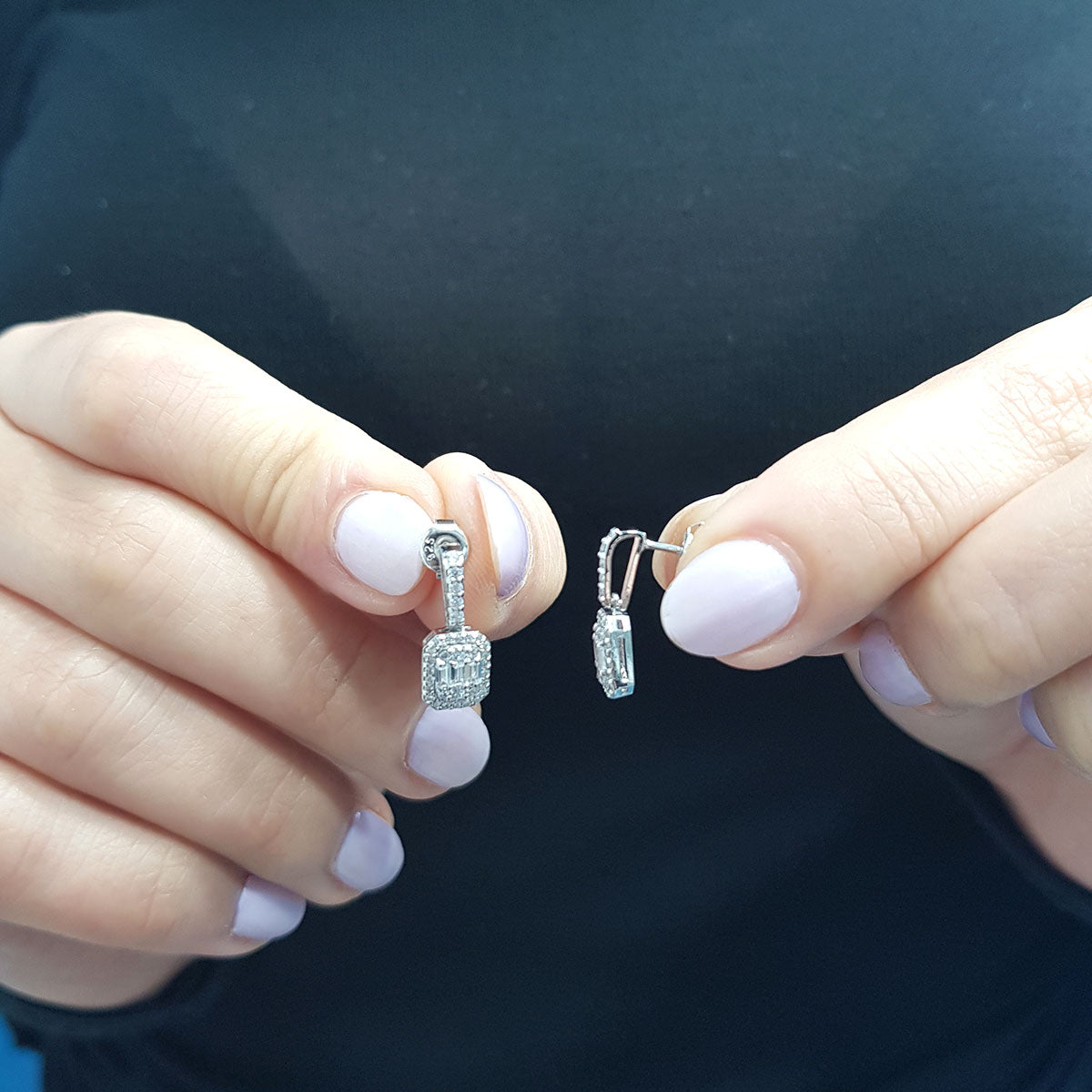 0.56 Carat Baguette Diamond Earrings