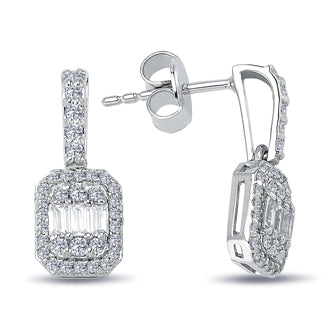 0.56 Carat Baguette Diamond Earrings