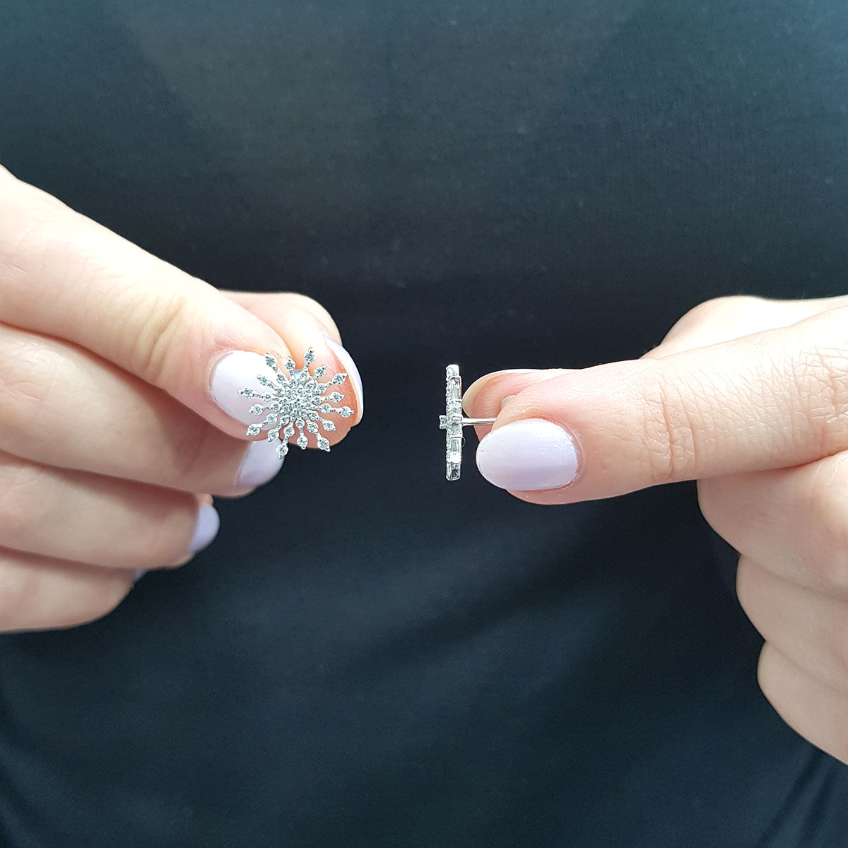 Diamond Snowflake Earrings