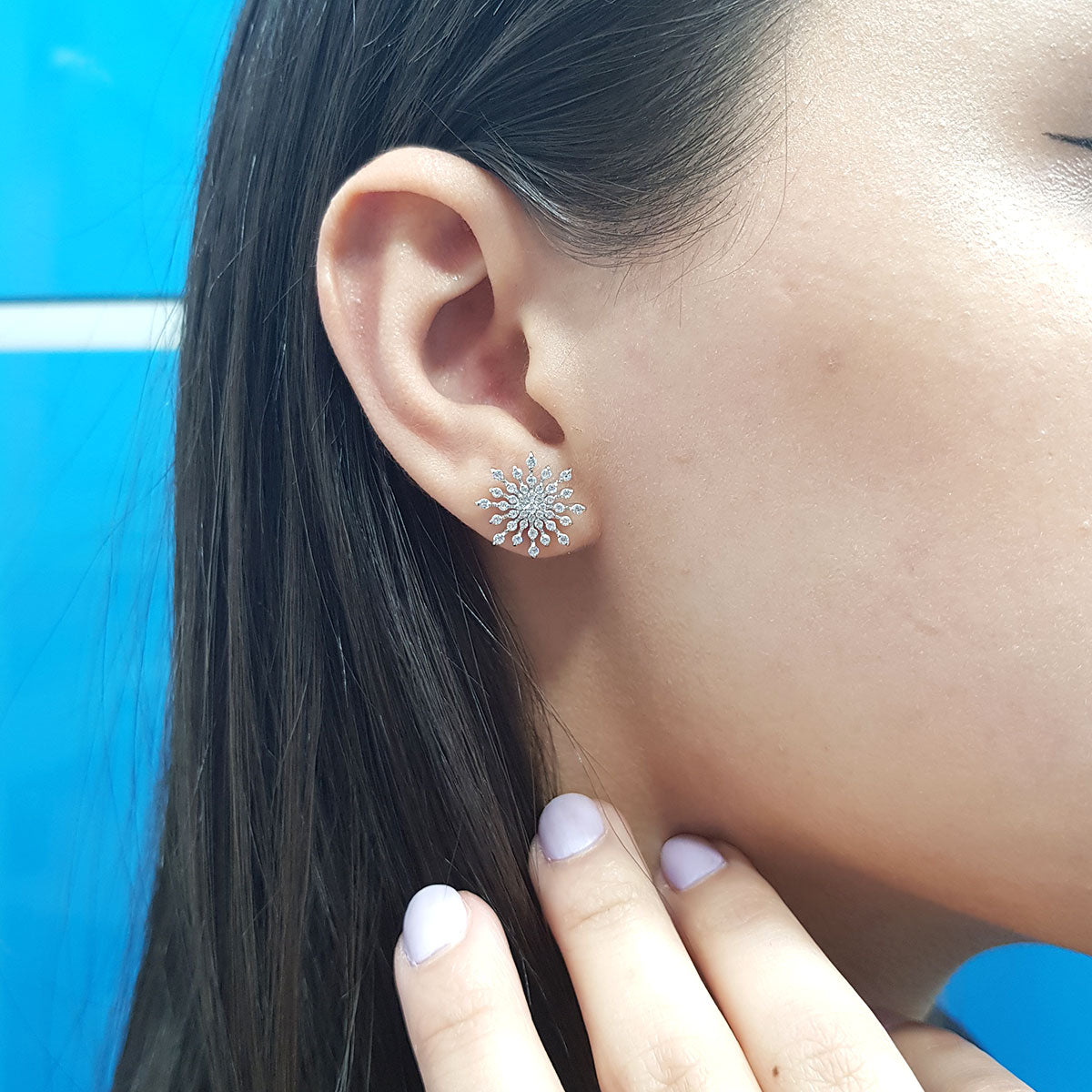 Diamond Snowflake Earrings