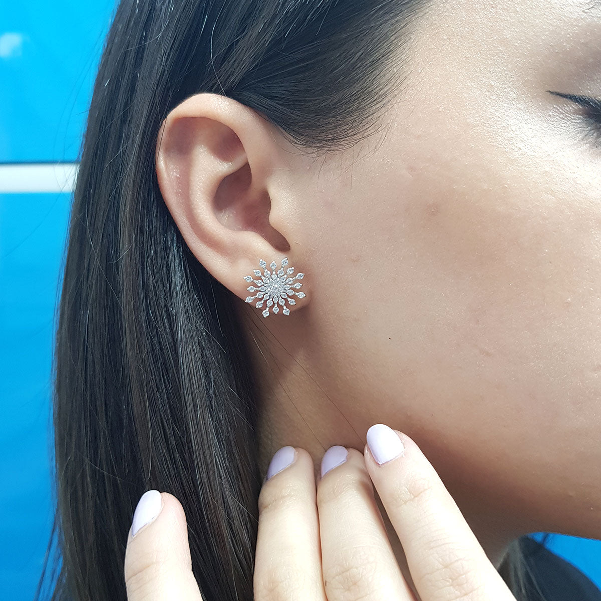 Diamond Large Snowflake Earrings