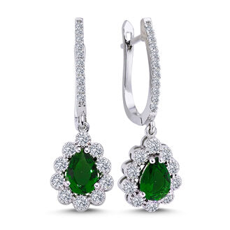 Diamond Teardrop Emerald Entourage Earrings