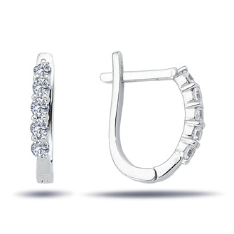 Diamond Violet Hoop Earrings