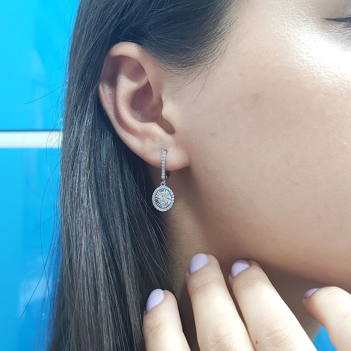 Diamond Oval Susa Earrings